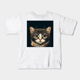 Happy Cat Kitten Lover, Cute Cat Face Kids T-Shirt